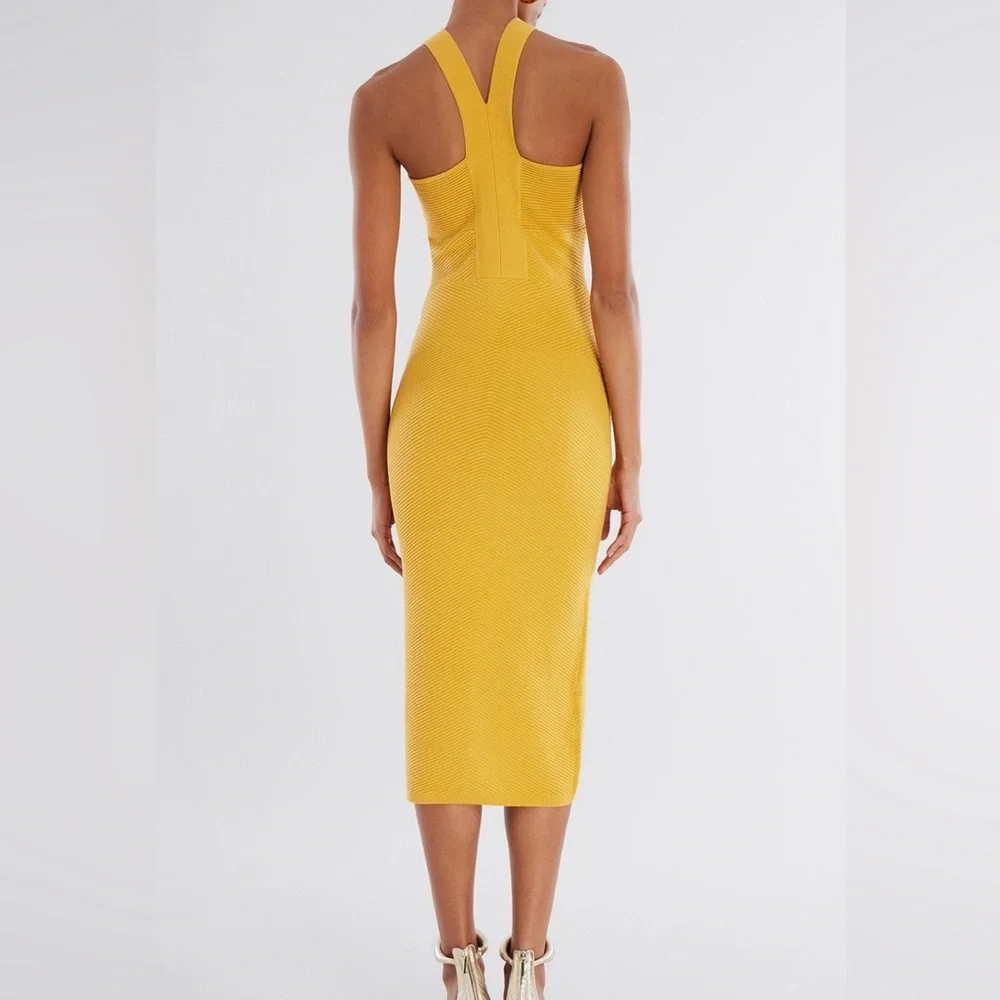 BCBGMaxazria Merigold Abigail Halter Midi Dress - Picture 2 of 10